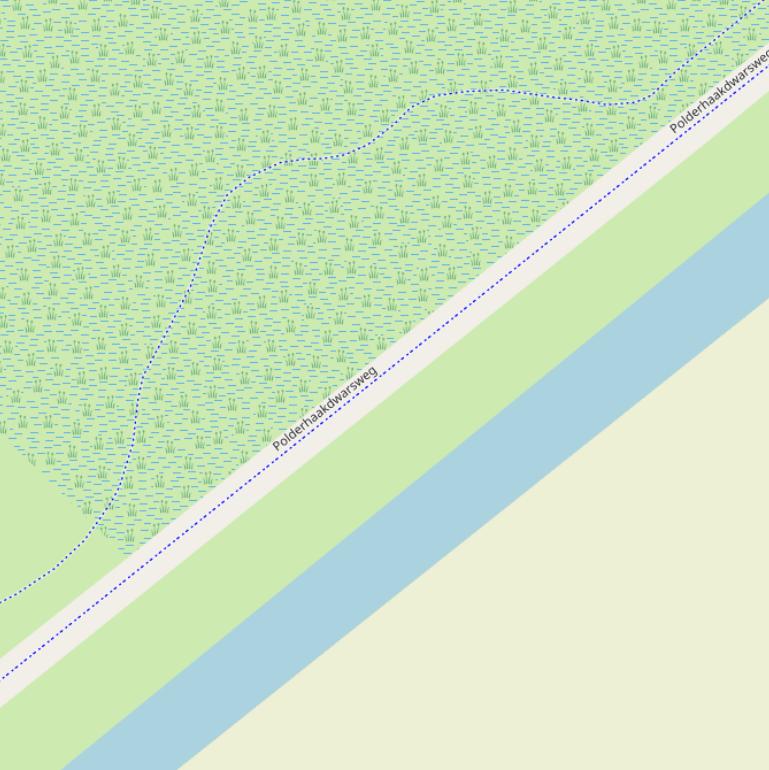 Kaart van de Polderhaakdwarsweg.