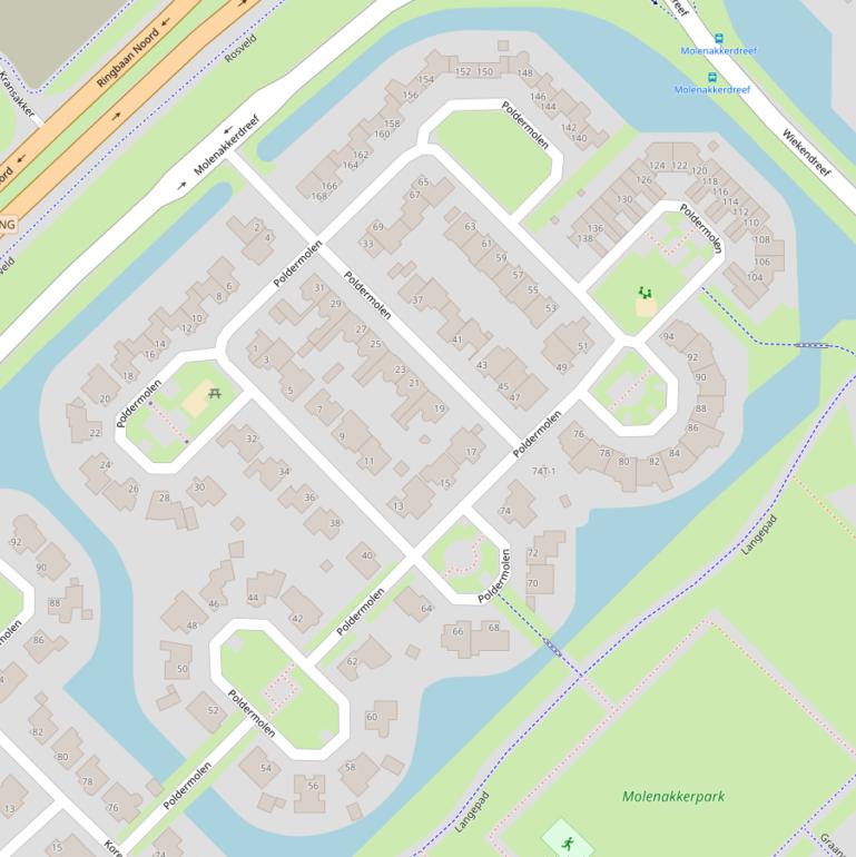 Kaart van  Poldermolen.