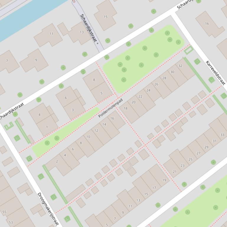 Kaart van het Poldermolenpad.