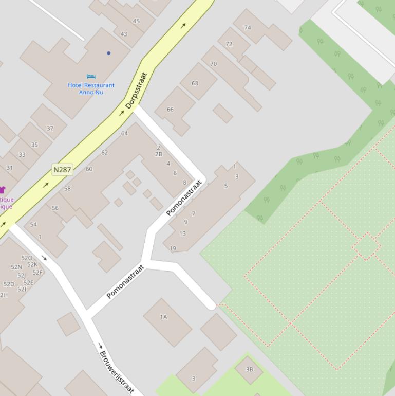 Kaart van de Pomonastraat.