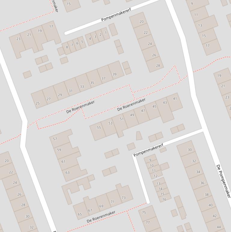 Kaart van het Pompenmakererf.