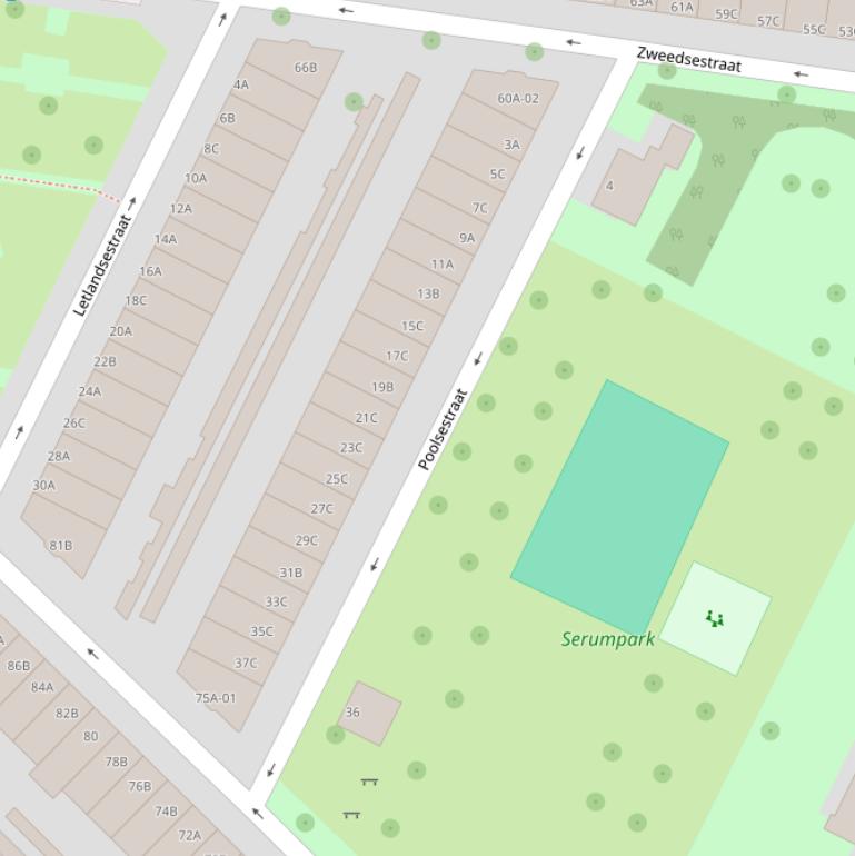 Kaart van de Poolsestraat.