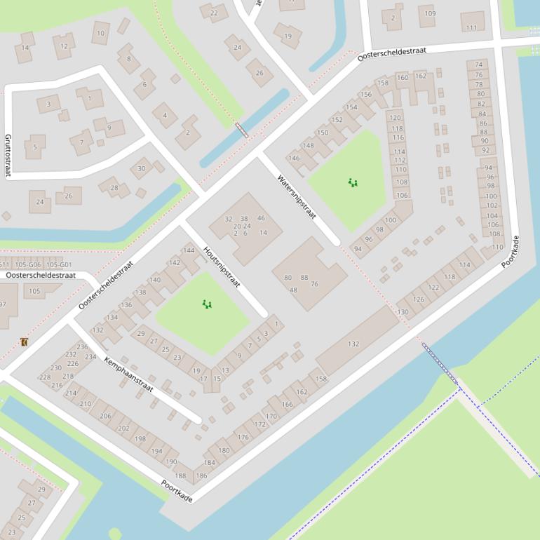 Kaart van de Poortkade.