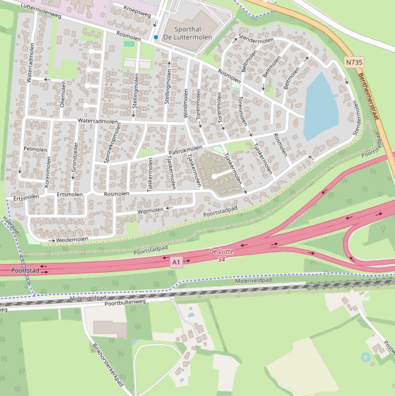 Kaart van het Poortstadpad.