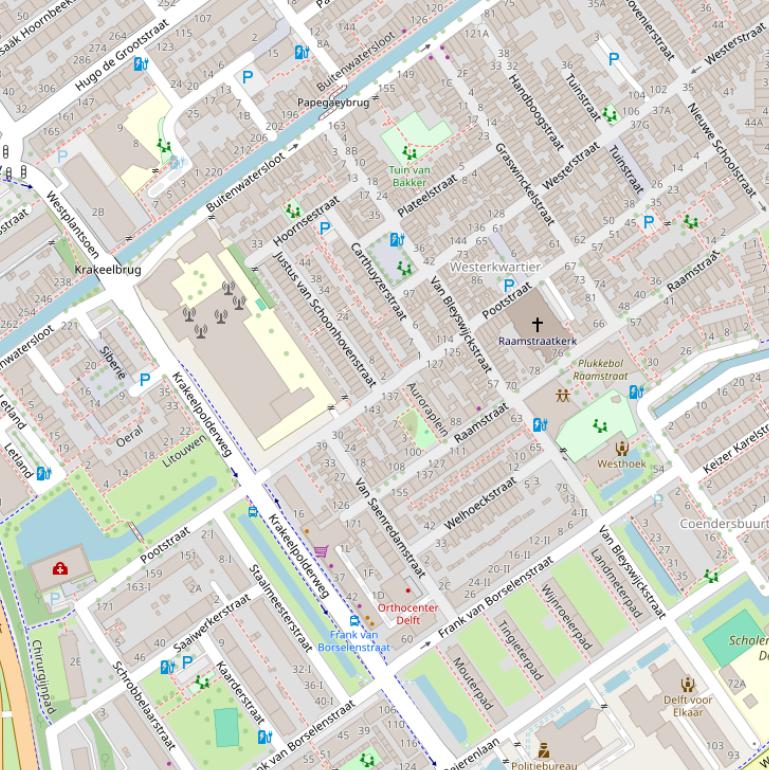 Kaart van de Pootstraat.