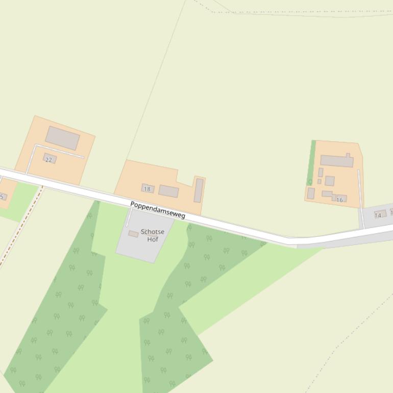 Kaart van de Poppendamseweg.