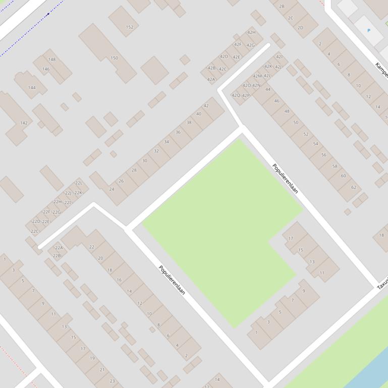 Kaart van de Populierenlaan.