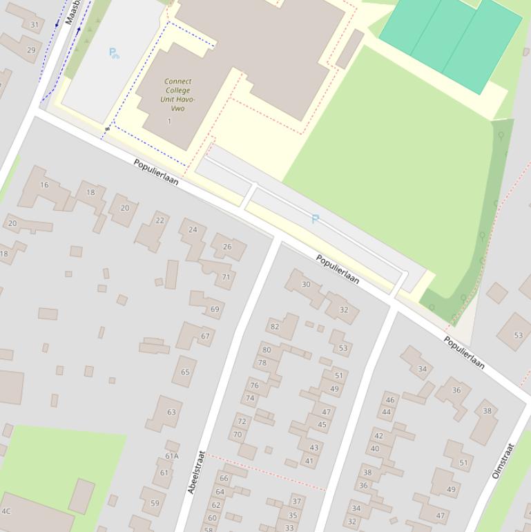 Kaart van de Populierlaan.
