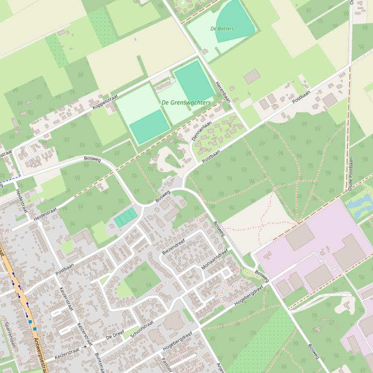 Kaart van  Postbaan.