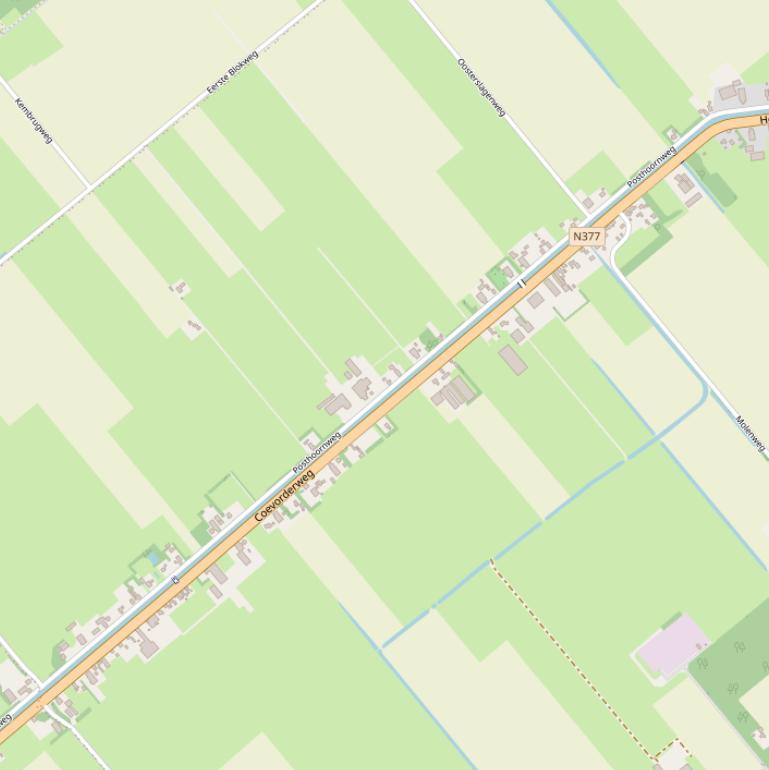 Kaart van de Posthoornweg.