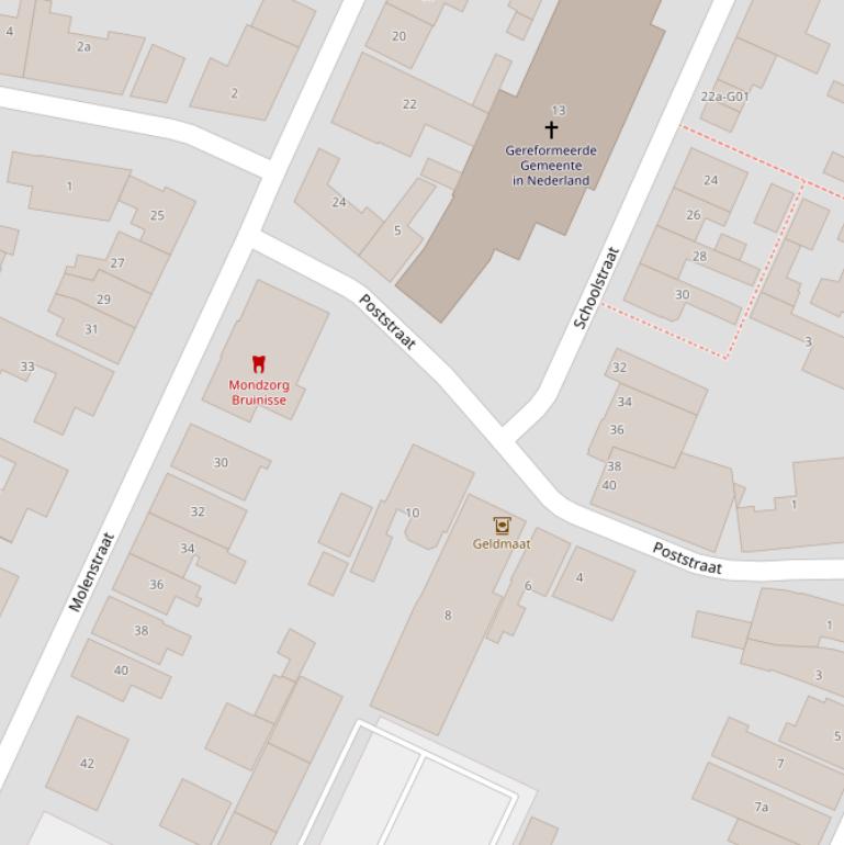 Kaart van de Poststraat.