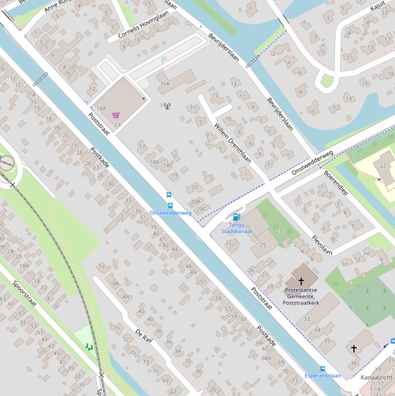 Kaart van de Poststraat.