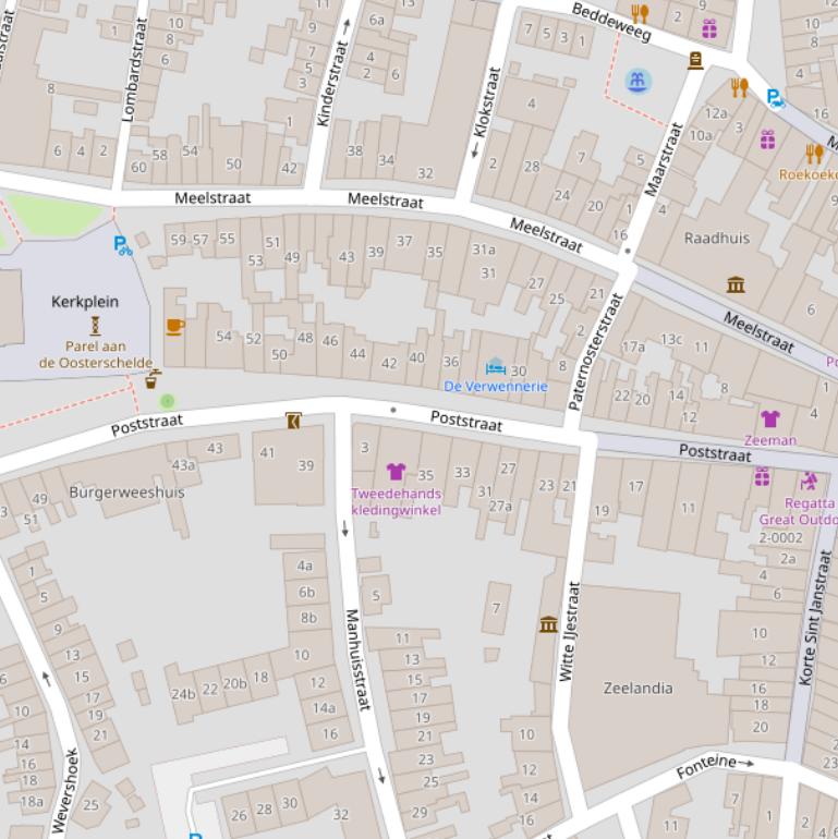 Kaart van de Poststraat.
