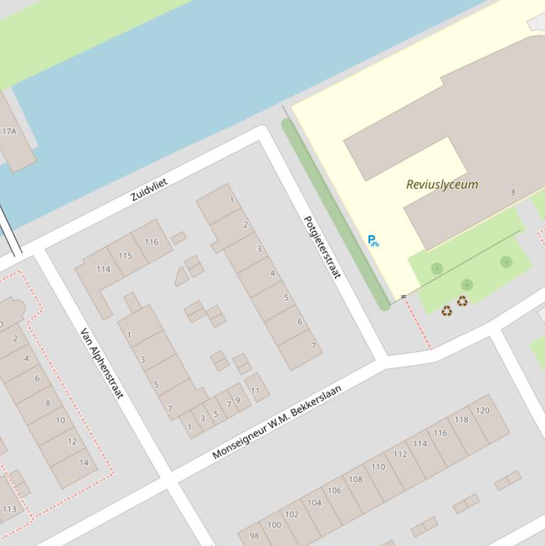 Kaart van de Potgieterstraat.