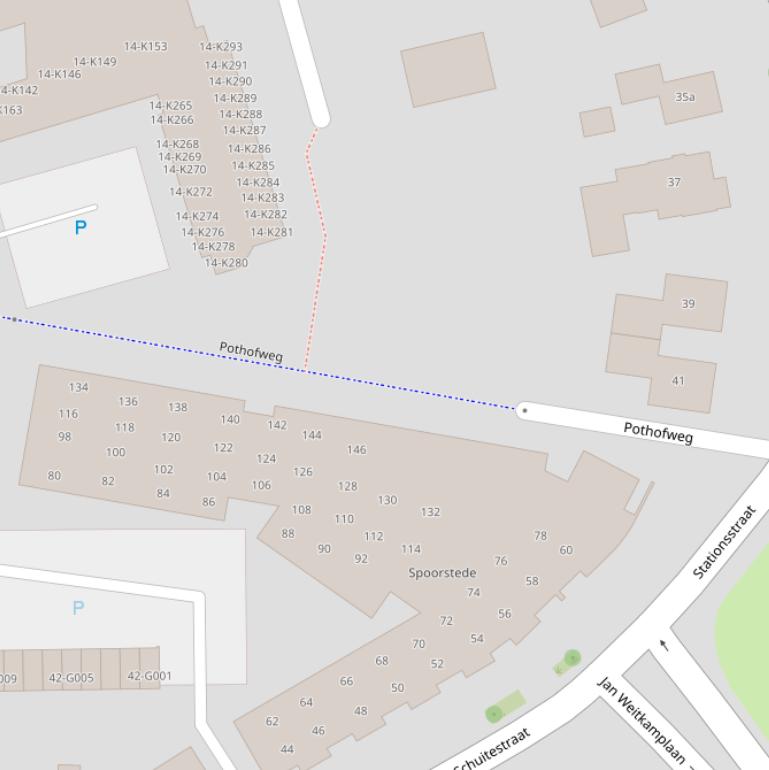 Kaart van de Pothofweg.