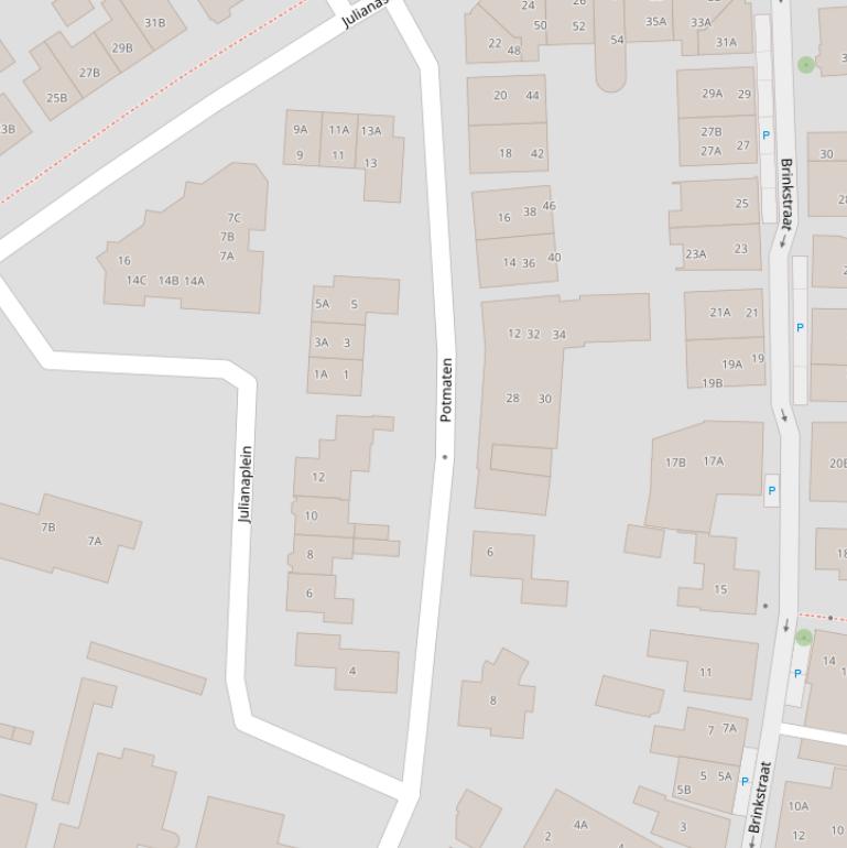 Kaart van  Potmaten.