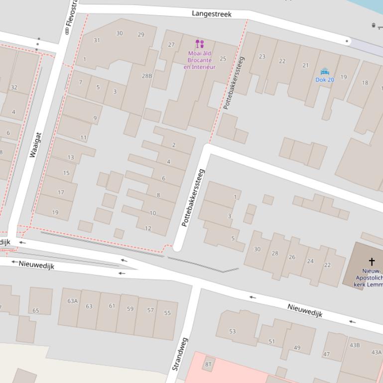 Kaart van de Pottebakkerssteeg.