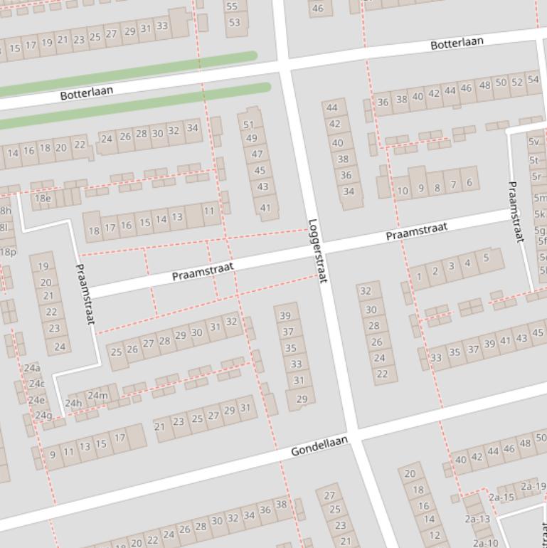 Kaart van de Praamstraat.