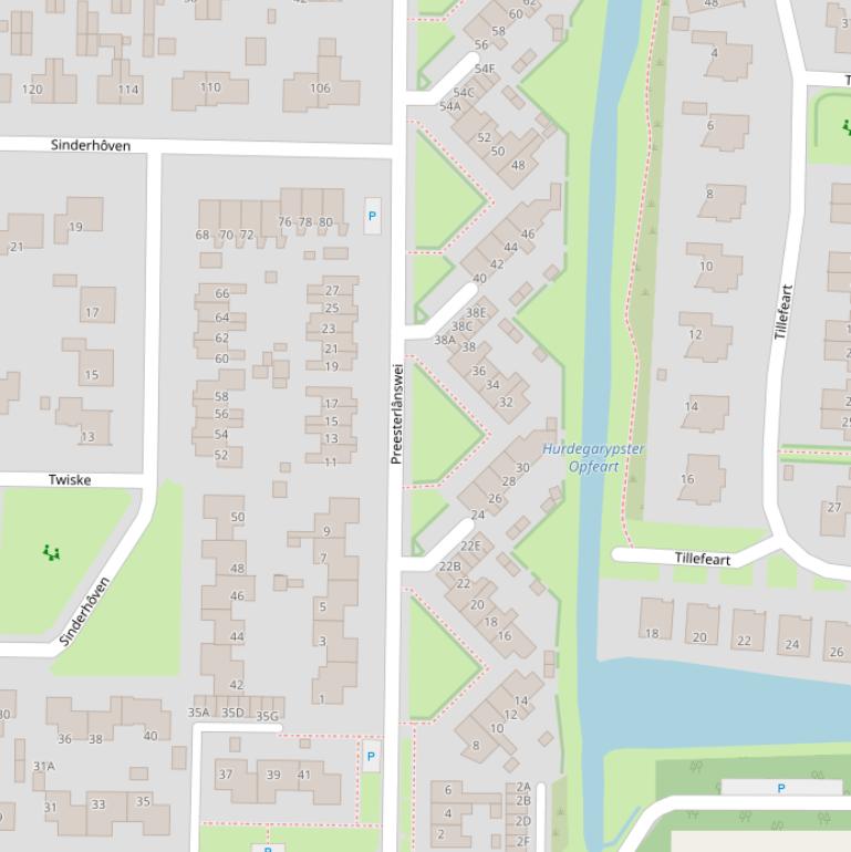 Kaart van  Preesterlânswei.