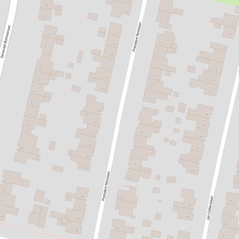 Kaart van de President Reitzlaan.
