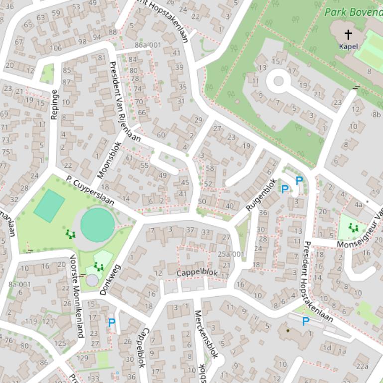 Kaart van de President Van Rijenlaan.