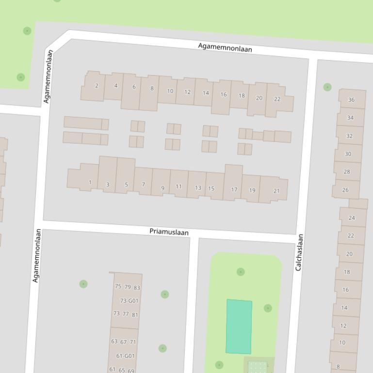 Kaart van de Priamuslaan.