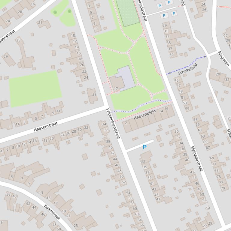 Kaart van de Prickenleenstraat.