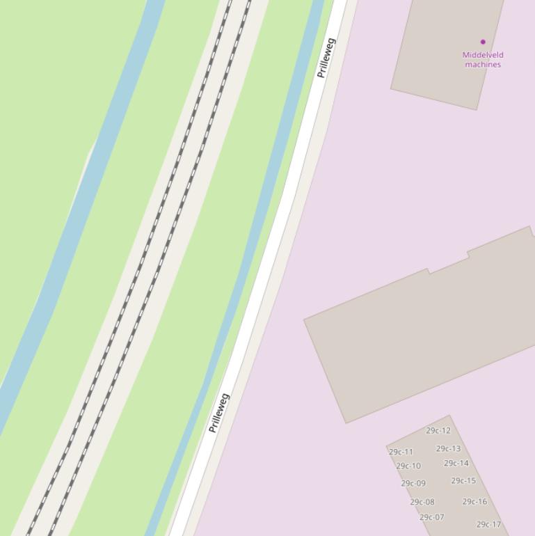 Kaart van de Prilleweg.