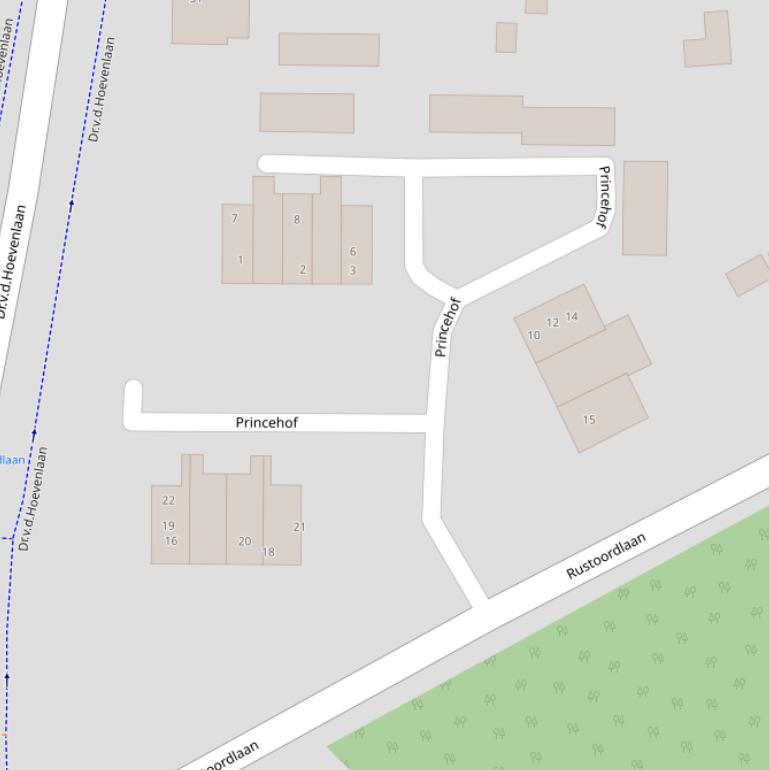 Kaart van de Princehof.