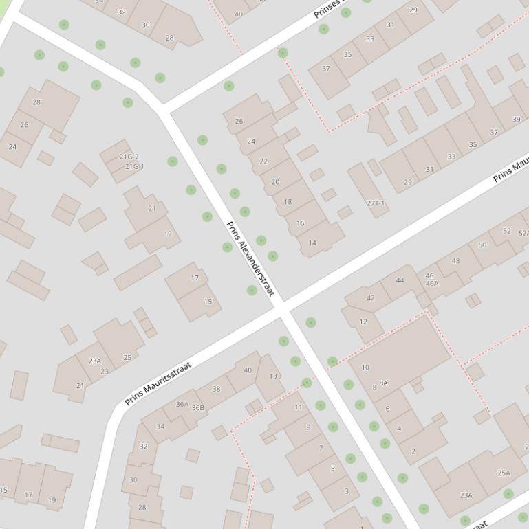 Kaart van de Prins Alexanderstraat.