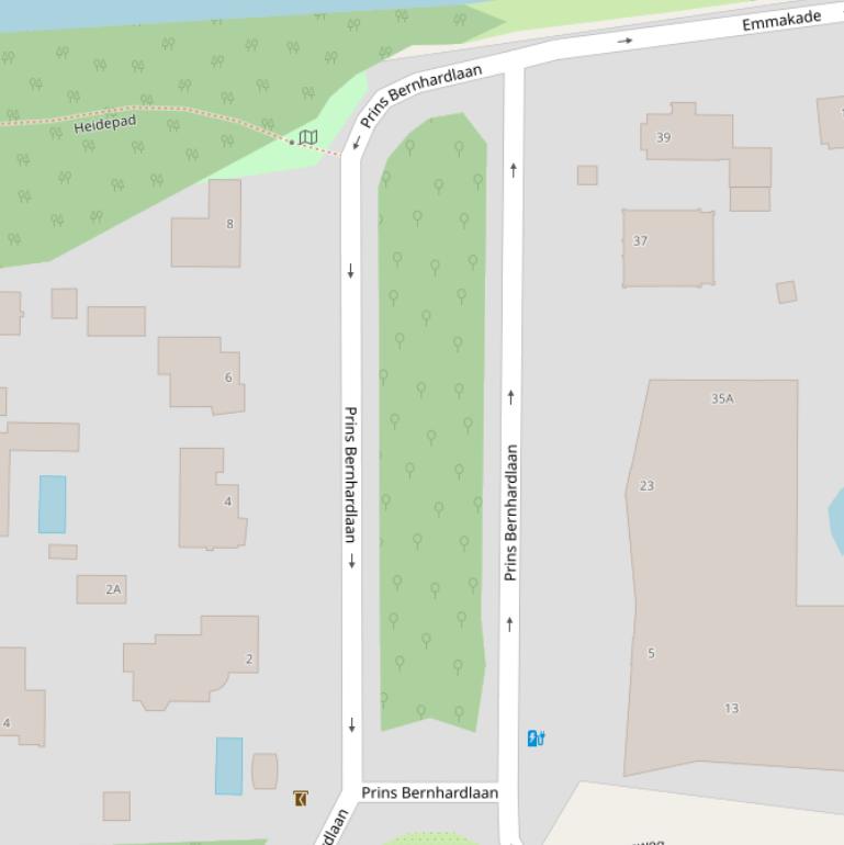 Kaart van de Prins Bernhardlaan.