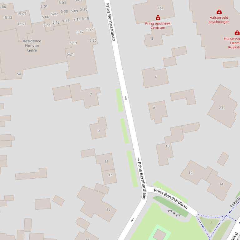 Kaart van de Prins Bernhardlaan.