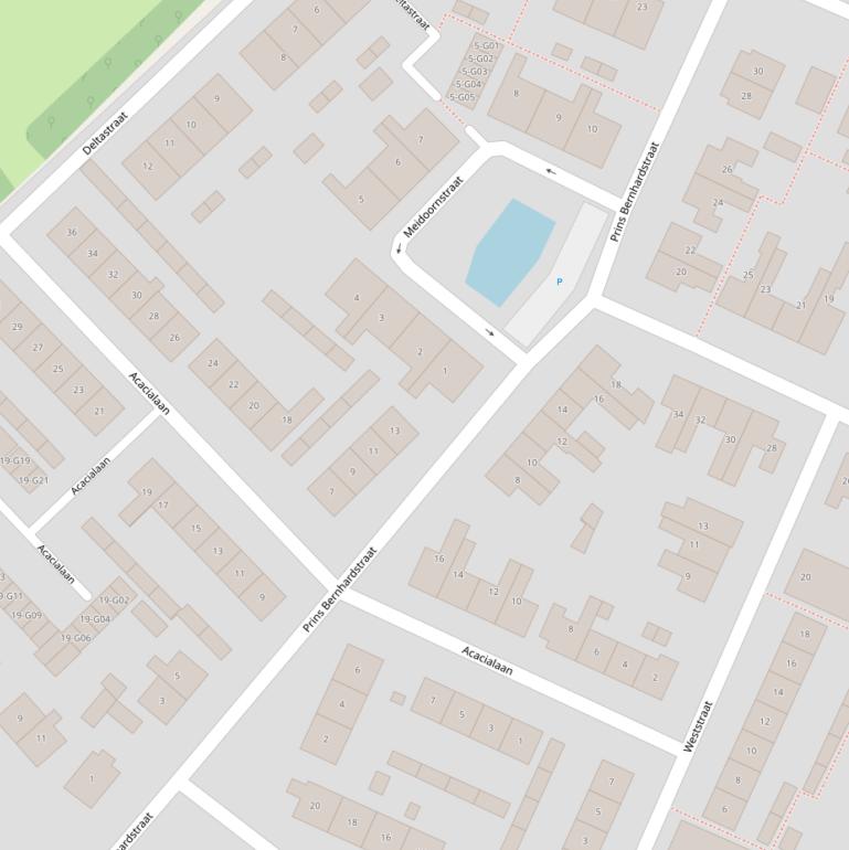 Kaart van de Prins Bernhardstraat.