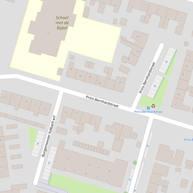 Kaart van de Prins Bernhardstraat.