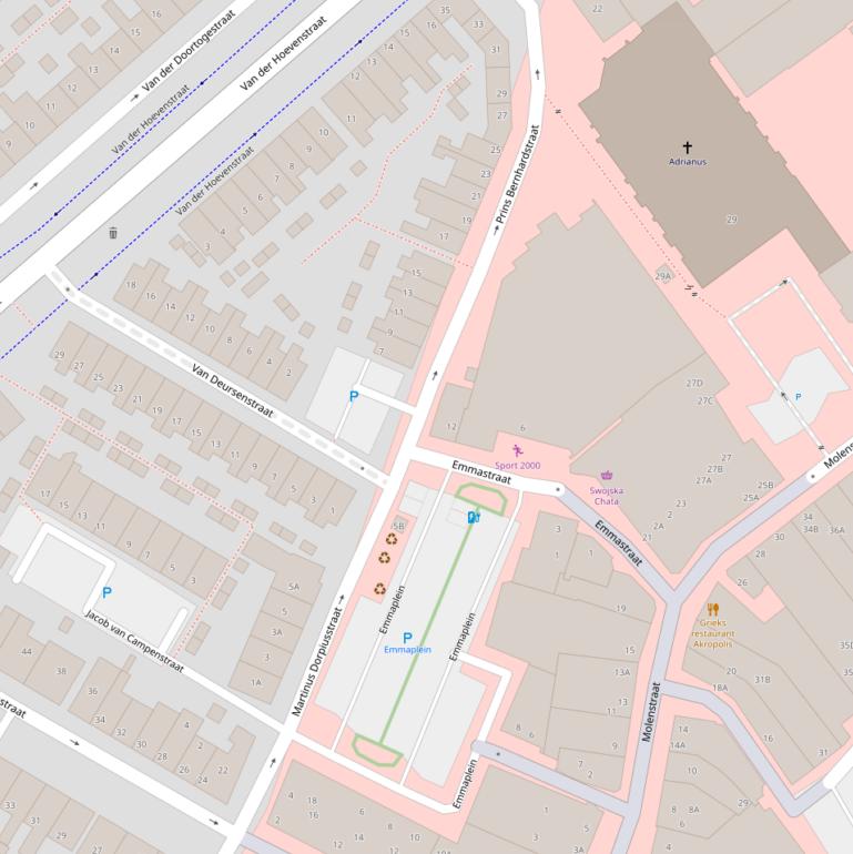 Kaart van de Prins Bernhardstraat.