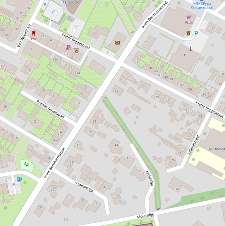 Kaart van de Prins Bernhardstraat.