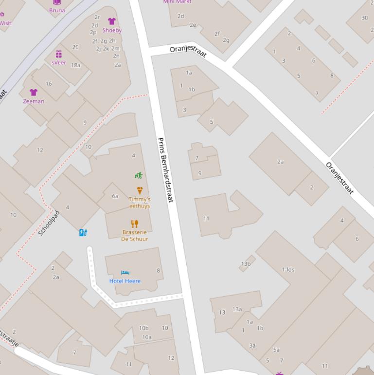 Kaart van de Prins Bernhardstraat.