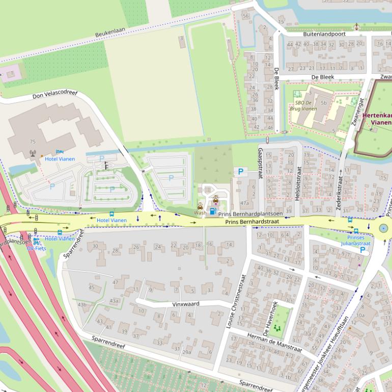 Kaart van de Prins Bernhardstraat.