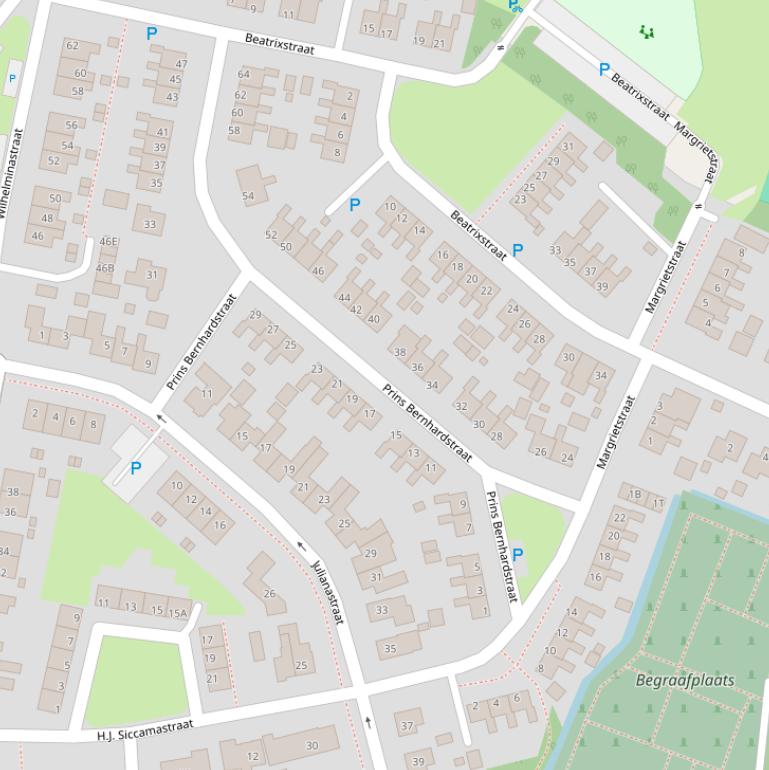 Kaart van de Prins Bernhardstraat.