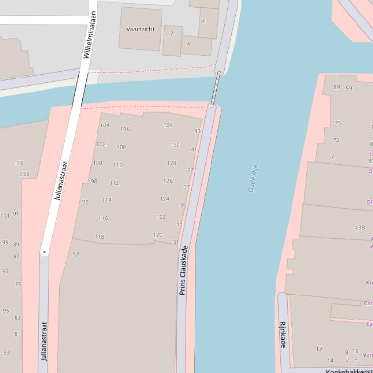 Kaart van de Prins Clauskade.