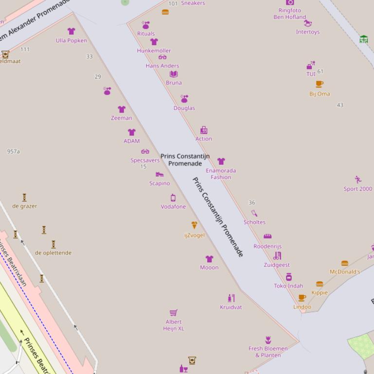 Kaart van  Prins Constantijn Promenade.