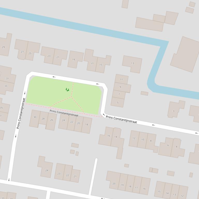 Kaart van de Prins Constantijnstraat.