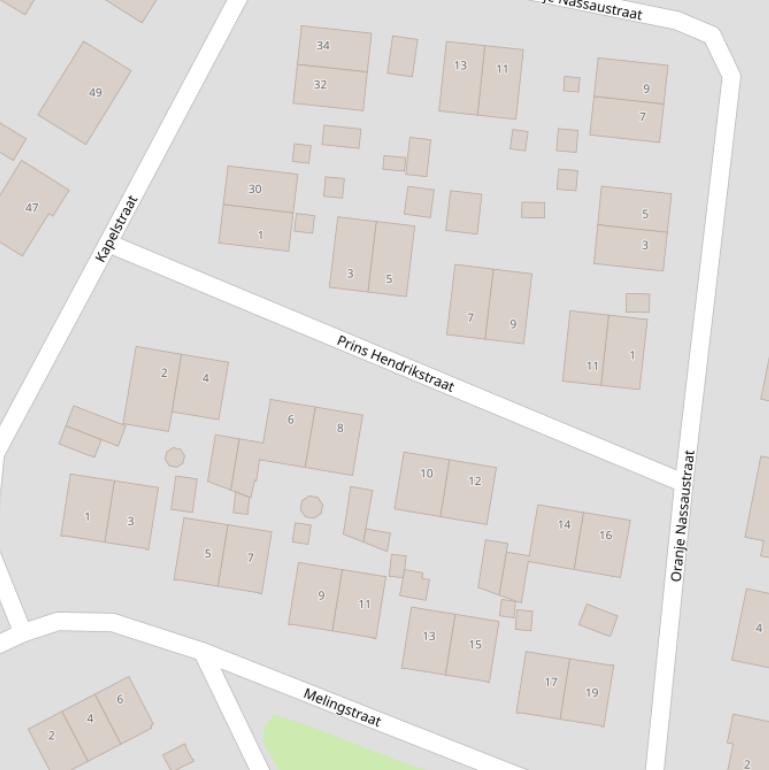 Kaart van de Prins Hendrikstraat.