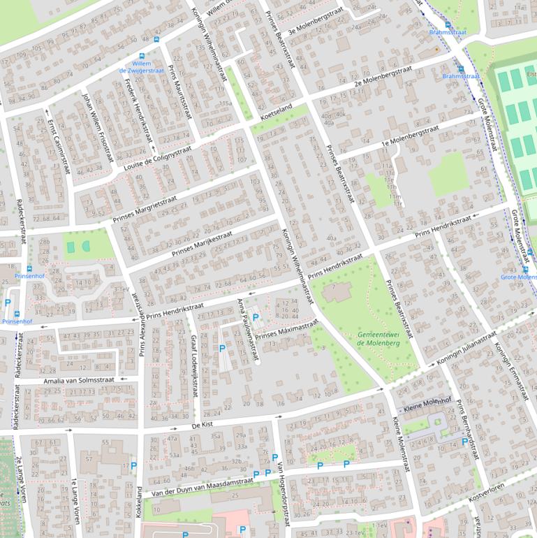 Kaart van de Prins Hendrikstraat.