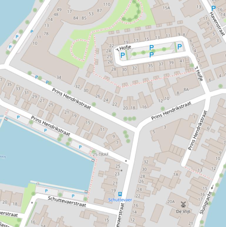 Kaart van de Prins Hendrikstraat.