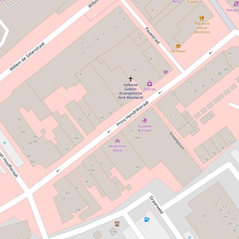 Kaart van de Prins Hendrikstraat.