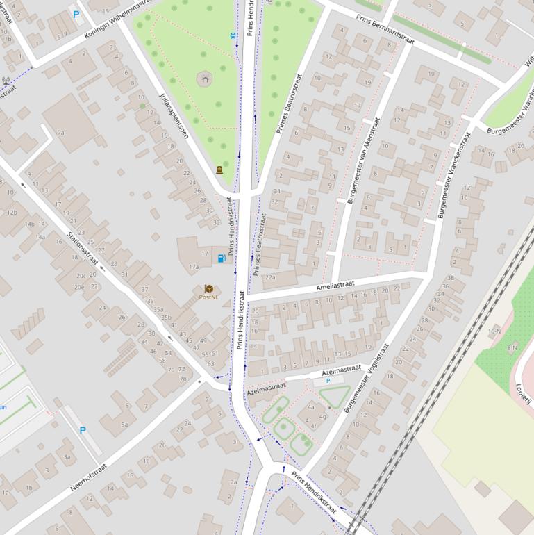 Kaart van de Prins Hendrikstraat.