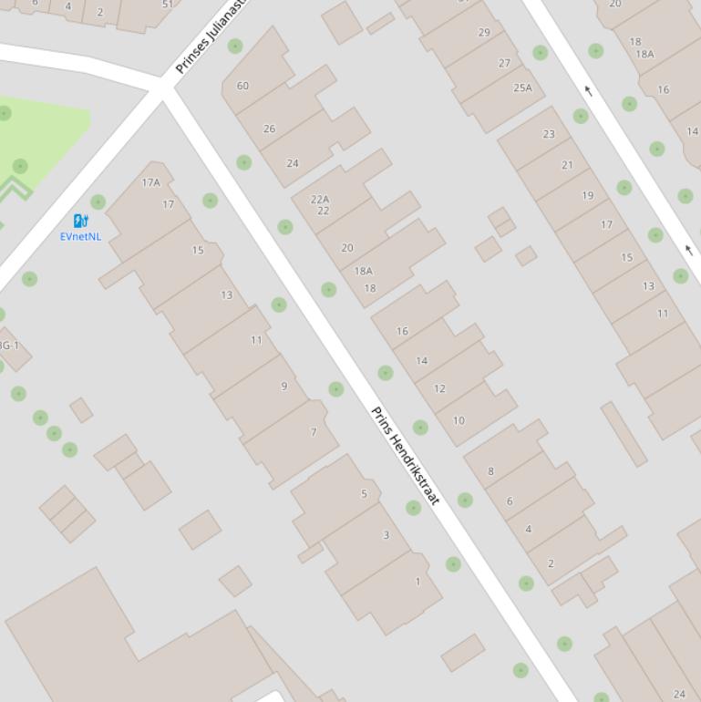 Kaart van de Prins Hendrikstraat.