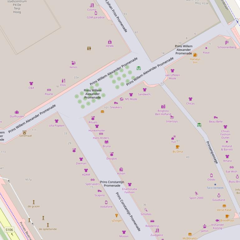 Kaart van  Prins Willem Alexander Promenade.