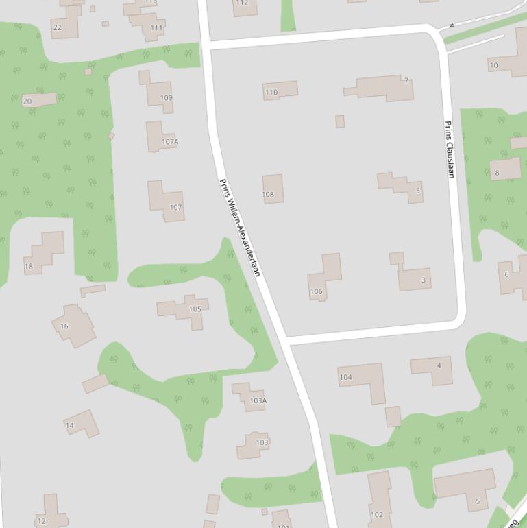 Kaart van de Prins Willem-Alexanderlaan.